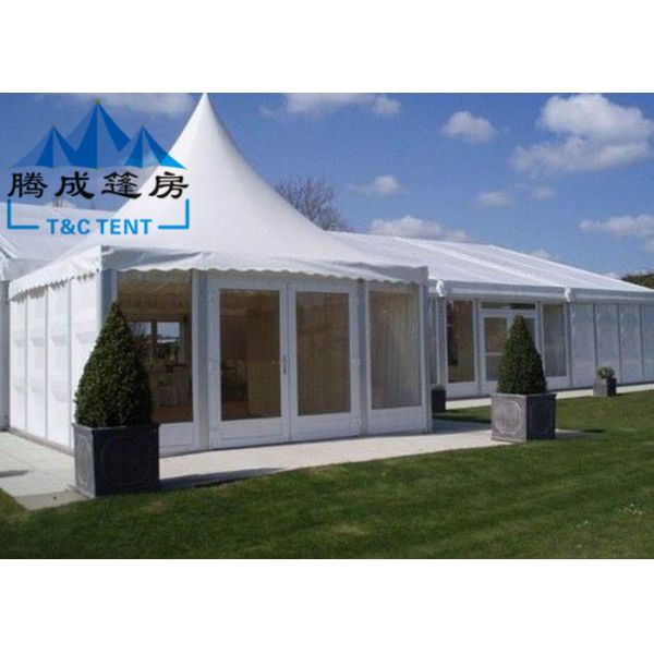 Advertising Pagoda Party Tent With White PVC Window / Sidewall Curtain