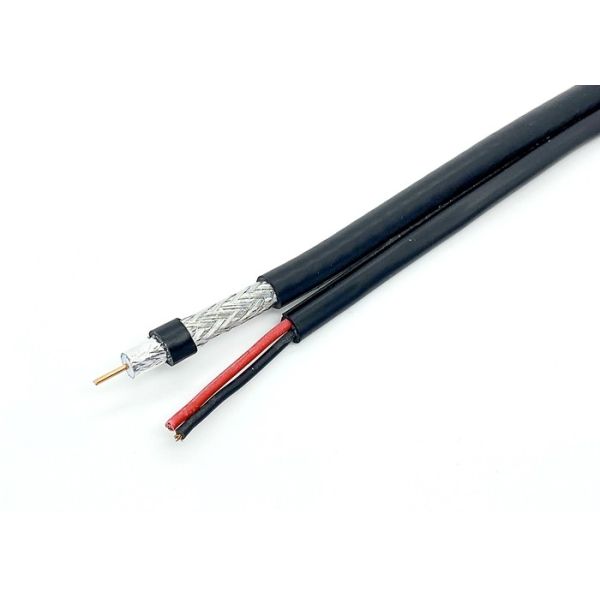 Buy 144*0.12AL Braiding USA Standard Rg6 Siamese Cable , Coaxial Cable For CCTV at wholesale prices