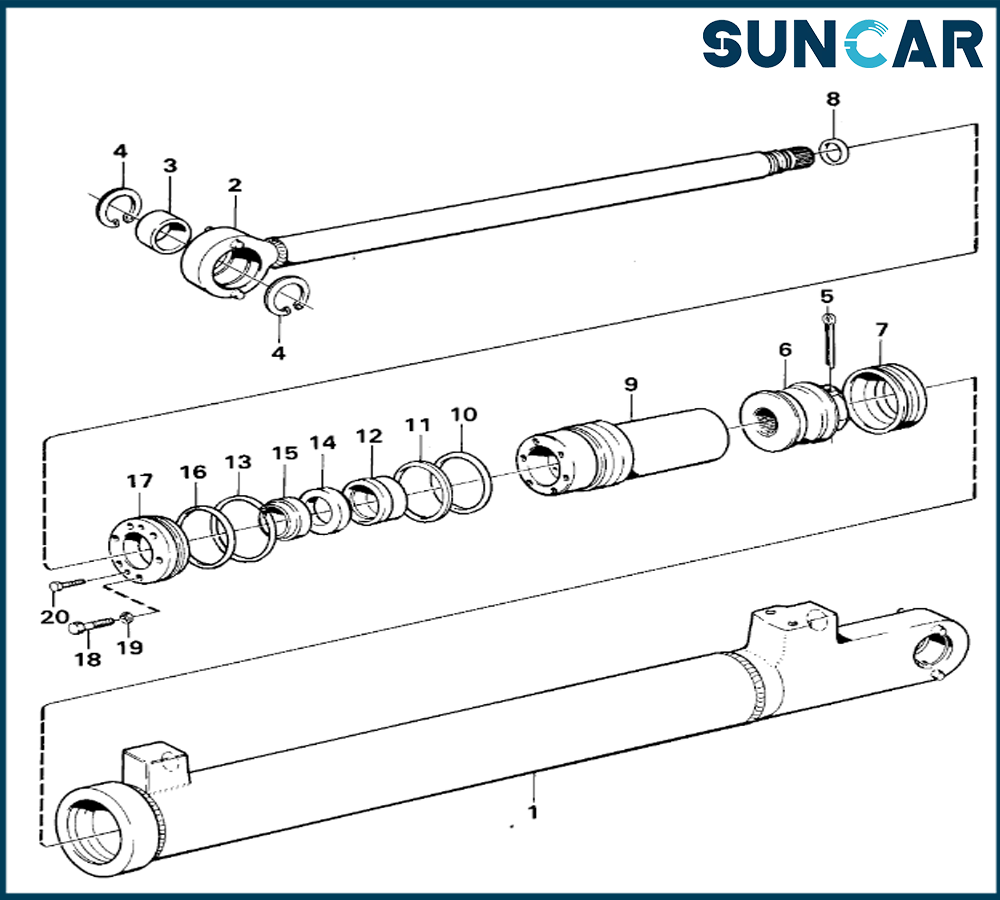 SUNCARVO.L.VO VOE 6630391 VOE6630391 Tilt Cylinder Seal Kit For Wheel Loader 4300