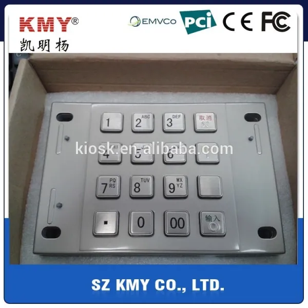 Encrypted Stainless Steel DES 3DES EPP Pin Pad 1.1kg ATM Pin Keypad