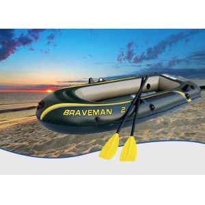 Dark Green Braveman Durable Inflatable Boat , Convenient Lightweight Inflatable