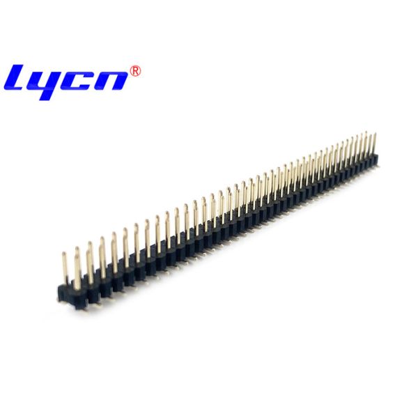 Buy SMT Type 2 Row Pin Header Connector PA6T UL94V-0 Black 2 - 60 Pin at wholesale prices