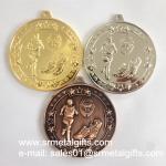 Cheap blank metal sports medal with ribbon lace, gold basketball blank medals