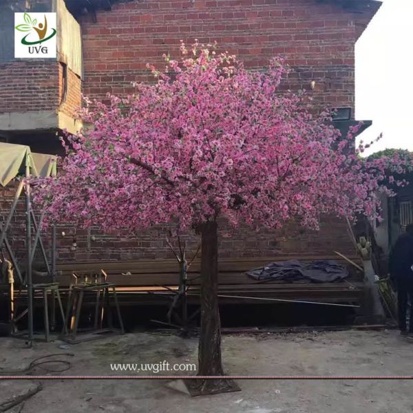 UVG garden wedding decorations fake blossom tree with pink peach flowers 3 meters height CHR154
