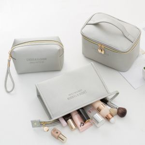 ODM PU Leather Cosmetic Travel Bag with Multispandex Lining