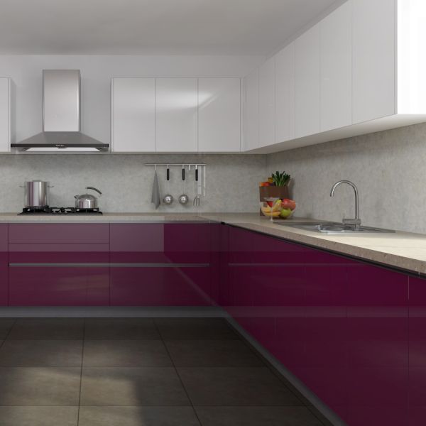 Modern Plywood Assembled Cabinets Laminate Kitchen Cabinets With Sintered Stone