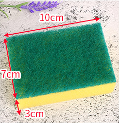 Kitchen Cleaning Sponge/sponge+non-woven Fabric Making/yellow+green Scouring Pad