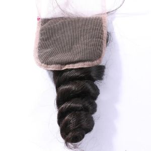 Full Hair Density 4x4 Lace Closure Swiss Lace Free Part Natural Color
