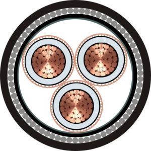 High Voltage XLPE Insulated 3 Phase Armoured Cable With Copper Tape Screen