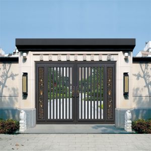 Custom Q215 Steel Wrought Iron Aluminium Fence Gate Automatic Opening