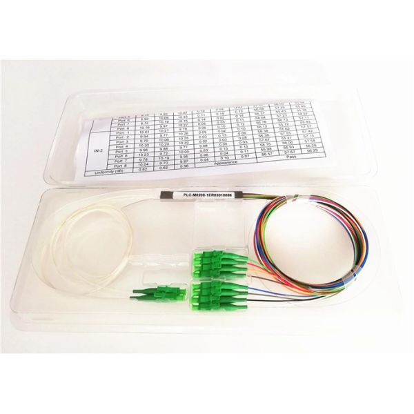 Mini Steel Tube LC / APC 2x8 Blockless Fiber Optic Cable Splitter