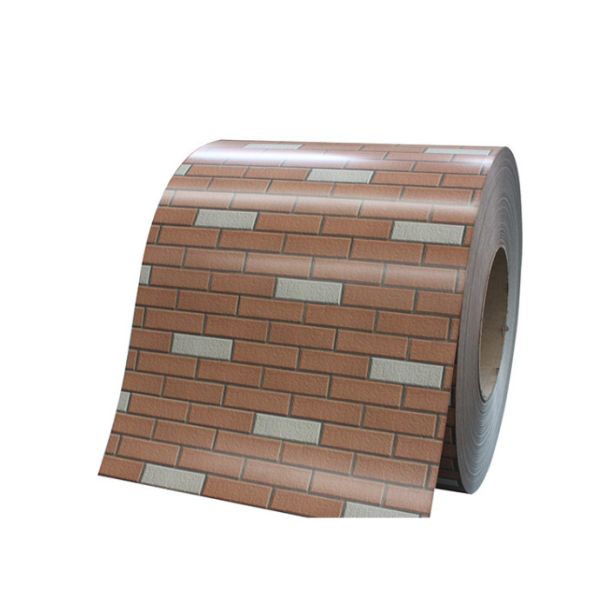 JIS G3321 0.45mm Brick Grain PPGI PPGL Prepainted Galvalume Steel Coil Wall Cladding Usage 20 Years Warranty