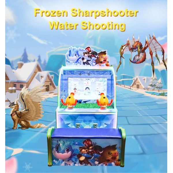 Coin Operated Kids Water Games Frozen Sharpshooter Water Shooting Machine With Seat