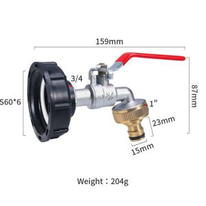 3/4'' Nickel Plating Bibcock With Red Handle Faucet Adapter For Hose Garden