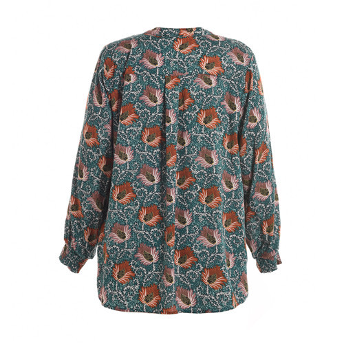 Custom Printed Fashion Ladies Blouse Cotton / Spandex Women'S Clothing Blouses