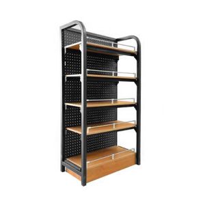 Single-Sided Metal Supermarket Shelves Freestanding Light Duty
