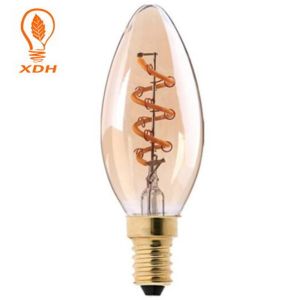 C35 Spiral LED Filament Bulb E14 E12 110V 220V 3W Vintage Edison Bulb Lamp