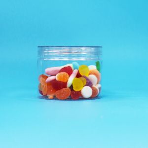 Clear PET Plastic Dry Food Candy Cookies Nuts Gift Jars Screw Flat Lids Food