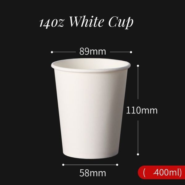 Customized Single-Wall Paper Cups for Hot Drinks 8oz-14oz Size Options