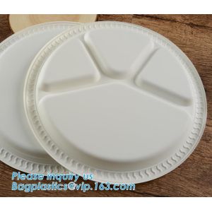Eco-Friendly biodegradable compostable sugarcane bagasse 7inch food plate