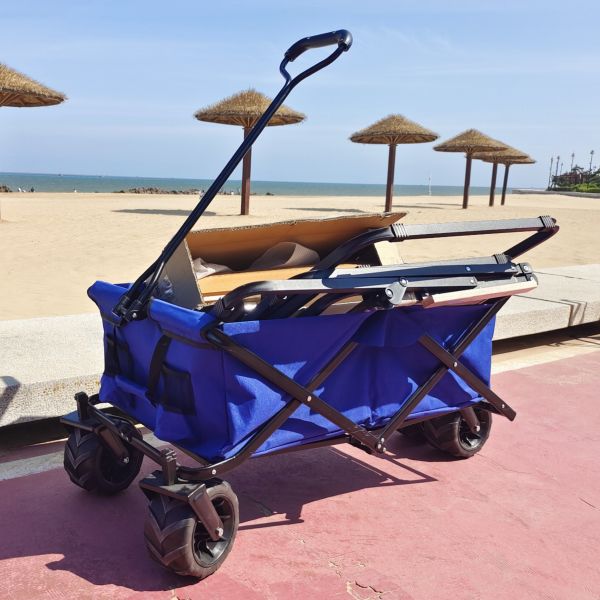 Collapsible Welding Trolley Adjustable PU Wheels Practical Folding Wagon