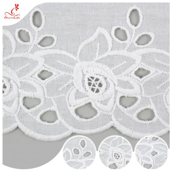 Cotton Netting Trim / Custom Embroidered Lace Trim By The Yard For Decoration