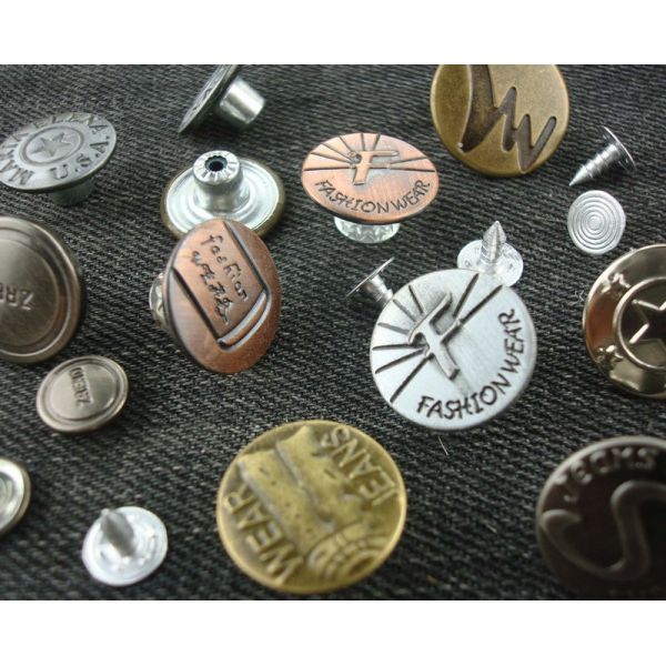 wholesale Custom Logo 17MM 20MM Iron Stainless steel Brass Jeans Button Bottons