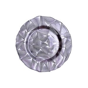 32cm Diamond Cutting Embossed Glass Plates For Wedding Party