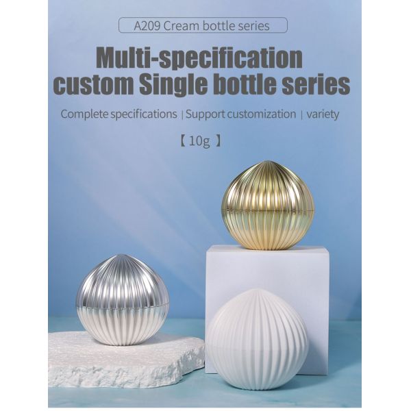 10g Cream Bottle Gold Silver Spherical Cream Cap for ABS Plastic Cosmetic Packaging Supplies