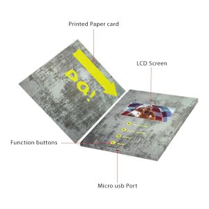CMYK print promo video brochure / video in folder lcd video brochure 7 inch with