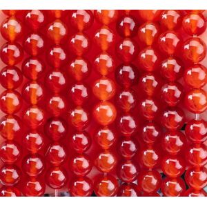 China Red Agate 8mm Natural Carnelian Gemstone Round Beads For Party Jewelry on sale