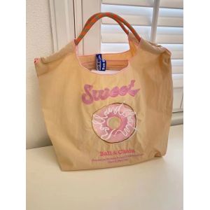 EMBROIDERED REUSABLE BAG SHOPPING BAG NYLON HAND BILL SHOULDER CROSSBODY BAG FOR