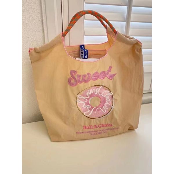 EMBROIDERED REUSABLE BAG SHOPPING BAG NYLON HAND BILL SHOULDER CROSSBODY BAG FOR WOMEN