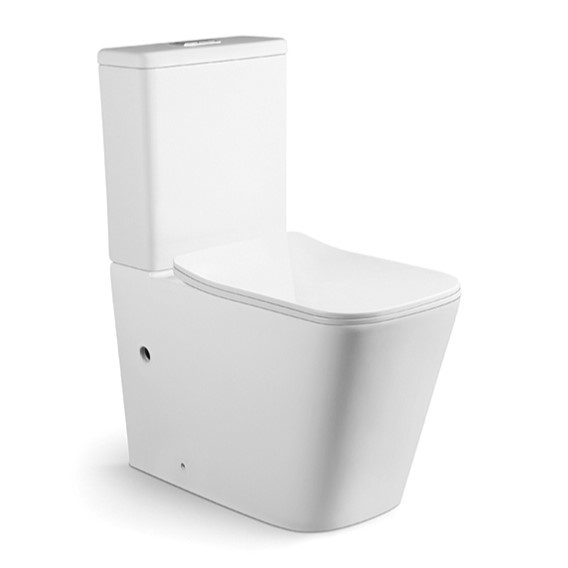 Buy Two Piece Ceramic Wc Toilet Siphonic Rimless Floor Mounted at wholesale prices