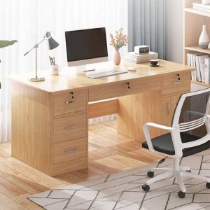 1.2M Home Study Desk Brown Classic Modern Study Table With Locks