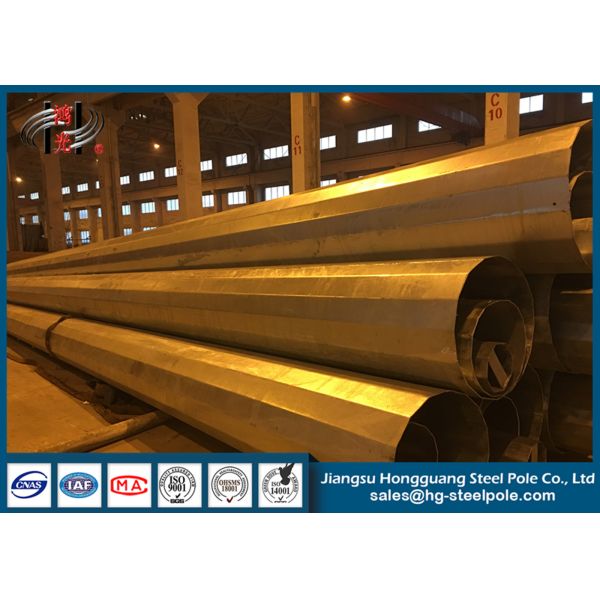 Buy 12m 500 Dan Hot Dip Galvanized Steel Electric Pole Q345 / Q235 Material at wholesale prices