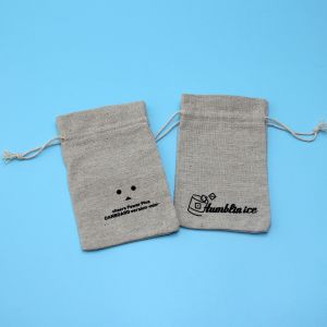 Fashionable Linen / Jute Drawstring Bag For Earring Packaging Small Size