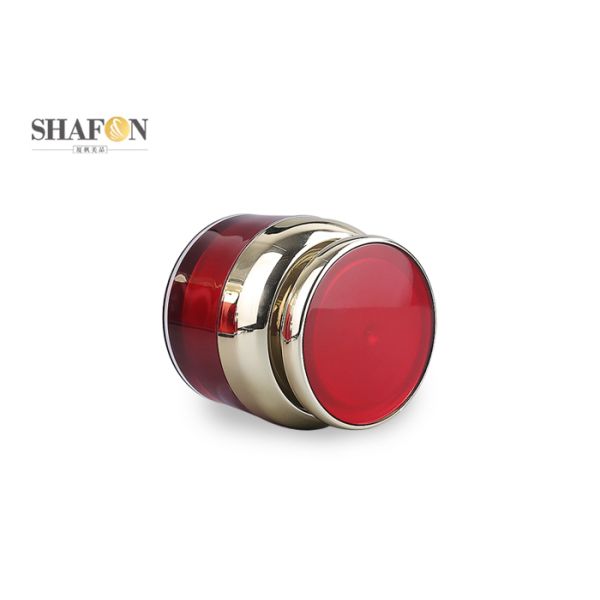 PMMA Cream Jars Cosmetic Packaging , Red Empty Lotion Jars For Skin Care