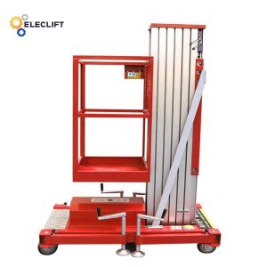 500kg Capacity Aluminum Single Mast Lift Platform With Electric Control Method