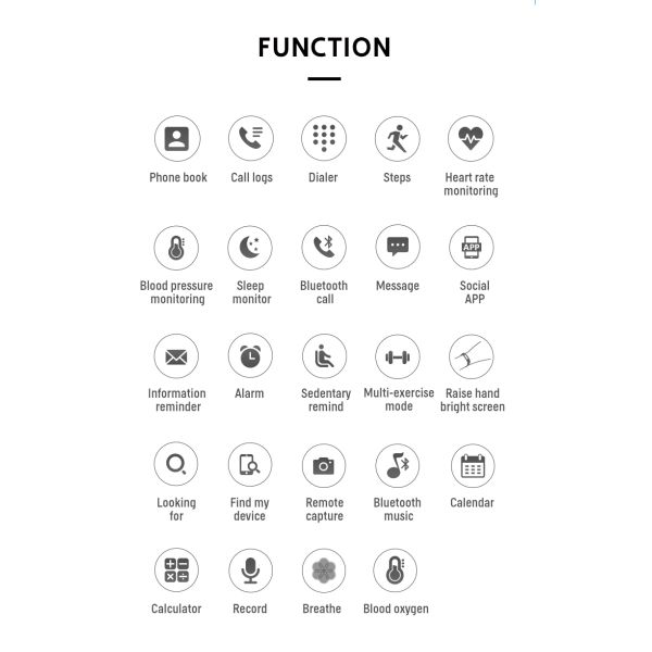 BT4.0 1.75 Inch Call Function Smart Watch T500 Plus 230mAh For Android