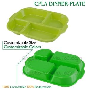 5 Compartment Lunch Box Disposable Plastic Food Container, biodegradable Fast