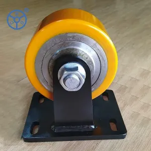 China 144mm Overall Length Heavy Duty Casters With Polyurethane Wheel on sale