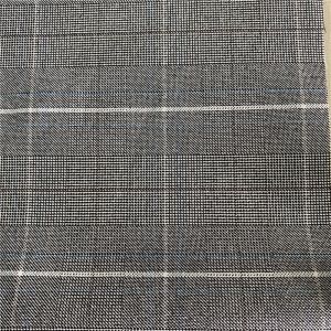 Checks Fabric Yarn Dyed Black and White Paisley Suit Polyester Woolen Blazer