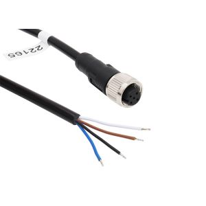 Stright M12 5pin 5M female cable assemblies PVC Jacket for use with Industrial