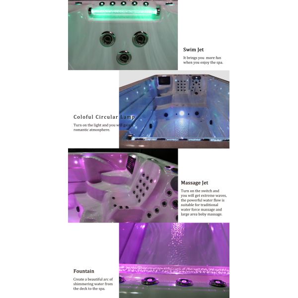 Outdoor Freestanding Swimming Spa Whirlpool Massage Swim Pool Spa