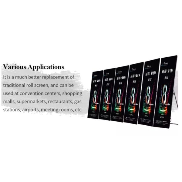 Hd Digital P3 LED Poster Video Advertising Screen With Stand Bracket