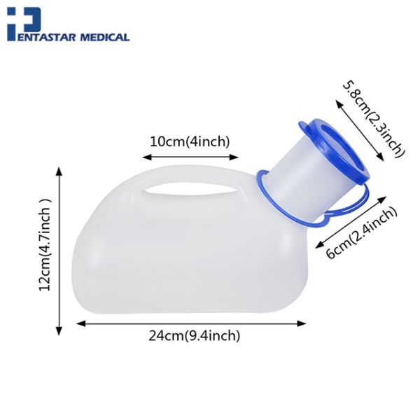 Unisex Urinal for Car Toilet Urinal for Men and Women Bedpans Pee Bottle With a Lid and Funnel Plastic Can for Car Old Man