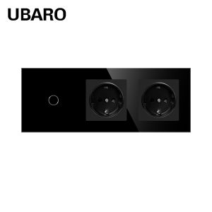 Touch Control Glass Panel Switch Socket LED Backlight Wall Switch Single Live