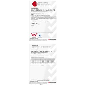 ZHEJIANG DOUBLE-LIN VALVES CO.,LTD. Certifications