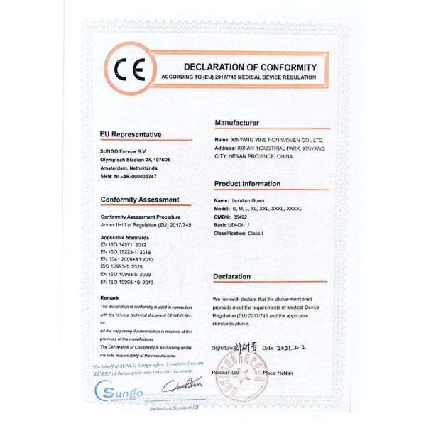 117*137cm Non Woven Isolation Gown , Non Woven Disposable Gown With Knitted Cuff